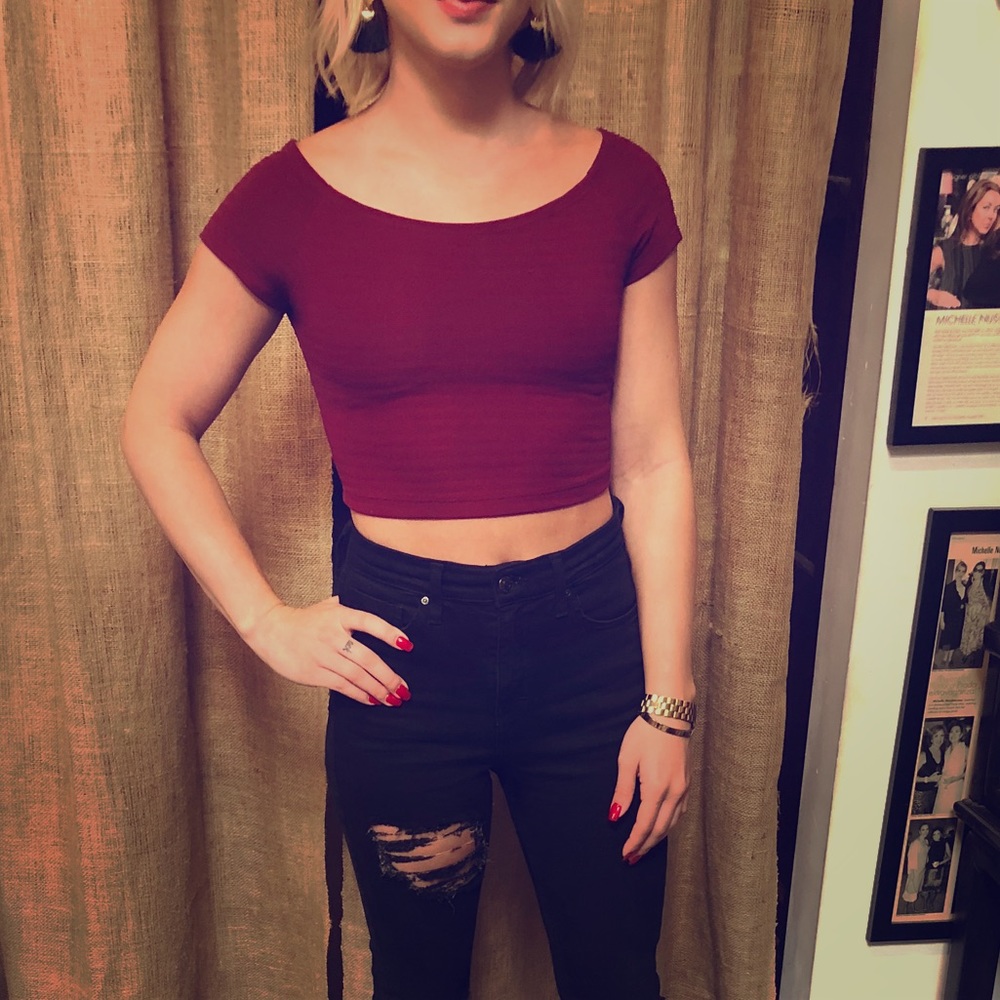 Burgundy crop top